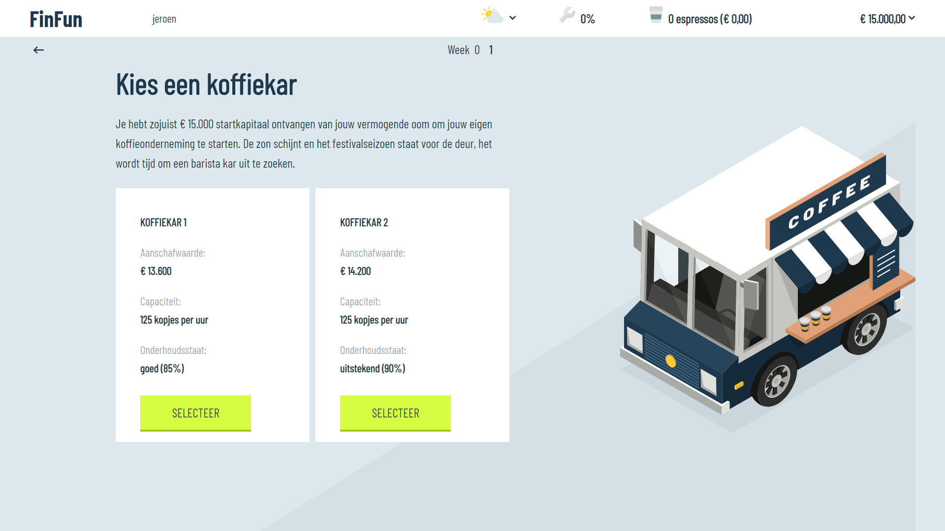 leren omgaan met financieringen met FinFun finance game